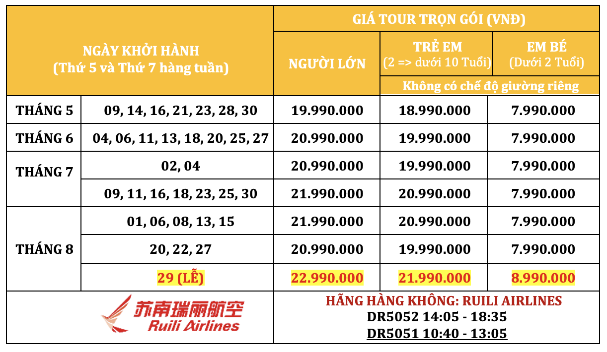LỆ GIANG - ĐẠI LÝ - SHANGRILA 6N5Đ - NO SHOPPING Tour Du Lịch Trung Quốc-1