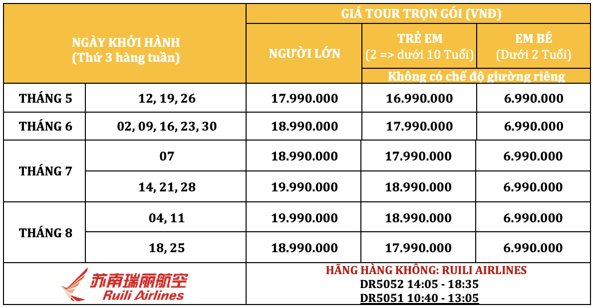 LỆ GIANG - SHANGRILA 5N4Đ - NO SHOPPING Tour Du Lịch Trung Quốc-1